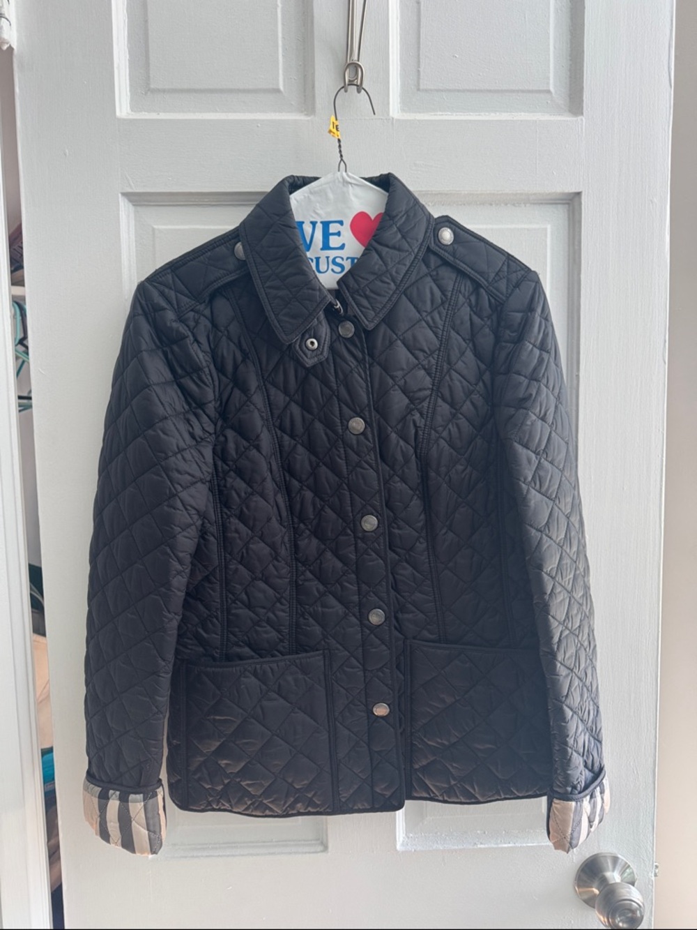 Burberry Brit Women’s Quilted Jacket - Black - Size Medium
